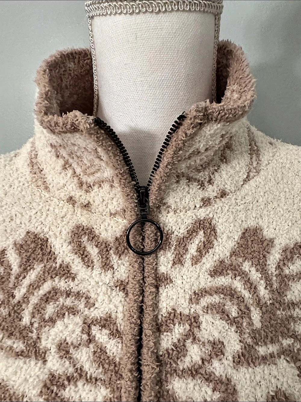 Patterned Fleece Quarter-Zip Jacket - Picture 2 of 5